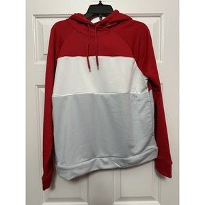 Under Armour Womens UA Qualifier Blocked Hoodie LARGE Red White Gray 1351234-600